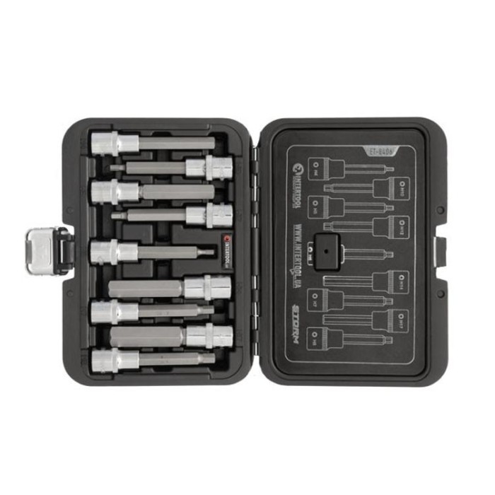 купить купить Набор бит HEX 1/2&quot;4-17, 100мм, S2, STORM INTERTOOL ET-8406  