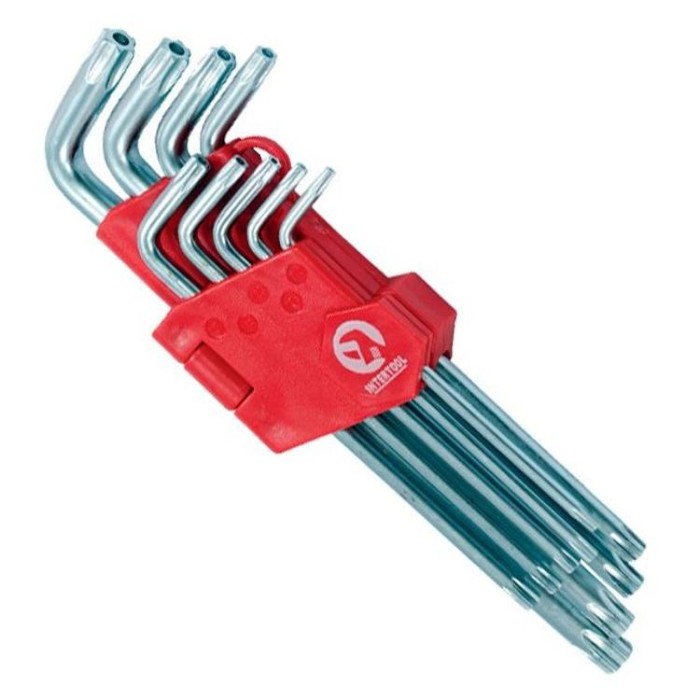 купить купить Набор Г-образных ключей TORX с отверстием 9 шт, Т10-Т50, Cr-V, Big INTERTOOL HT-0606  